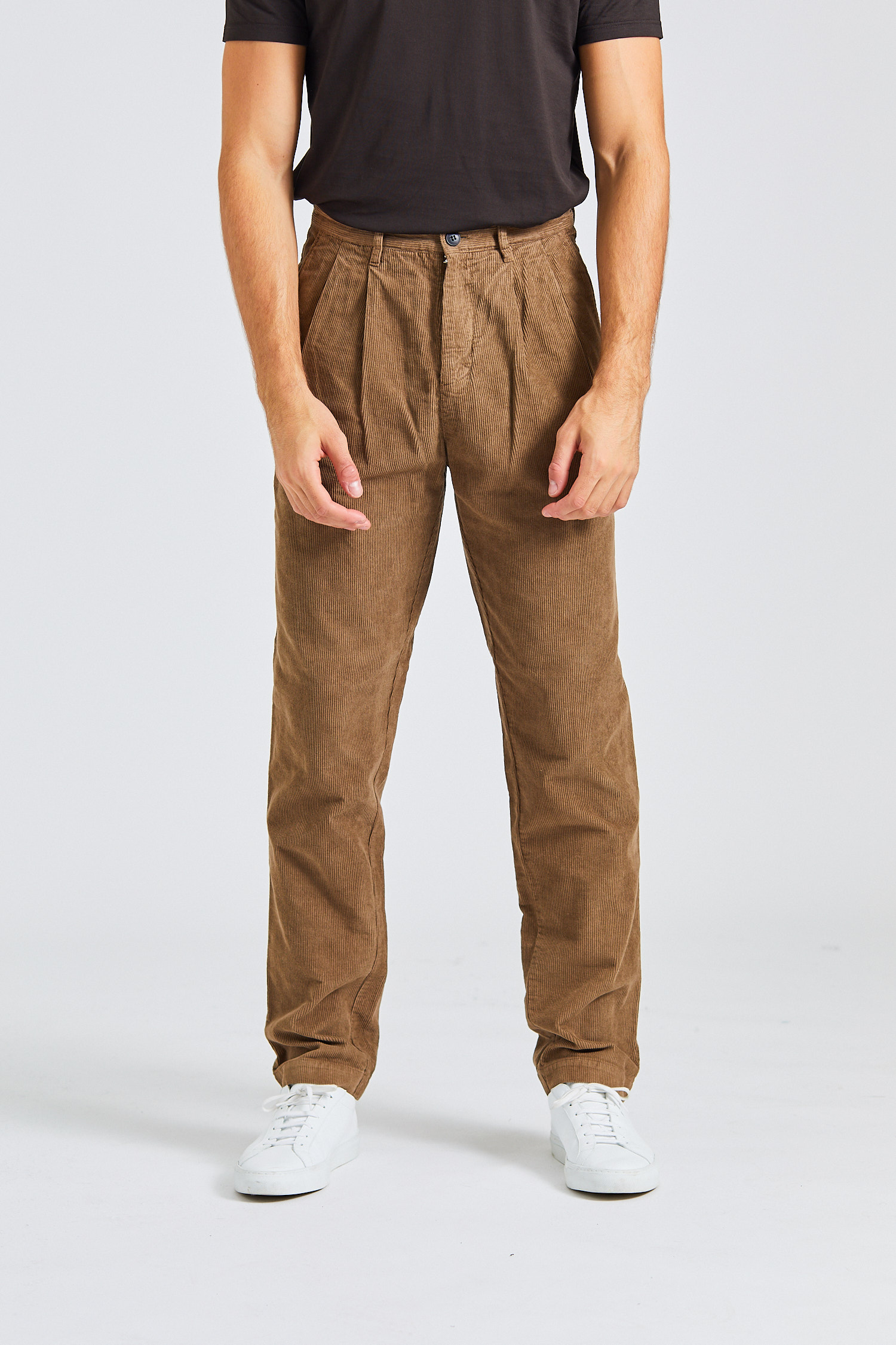 Corduroy Double Pleat Trouser Cedar | Retro